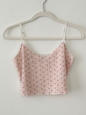 Cou Cou Intimates 100% Organic Cotton Pointelle Cami in English Rose